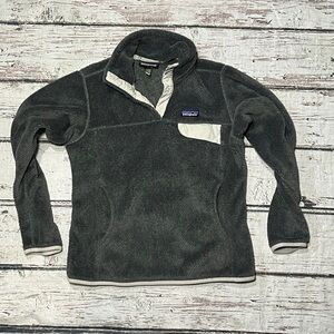 Patagonia Gray Snap T Pullover Fleece Coat Jacket Womens Outerwear